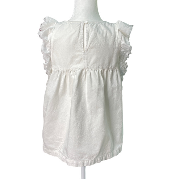AG Adriano Goldschmied | sz S Women's White Sleeveless Ruffle Jennifer Top $168 - Picture 5 of 7